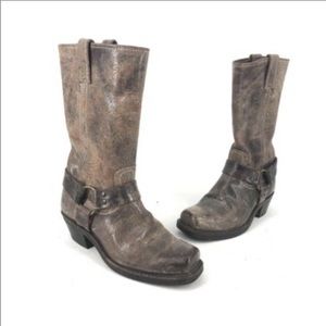 Frye Moto boots. Philip Harness 3/4 moto boots.